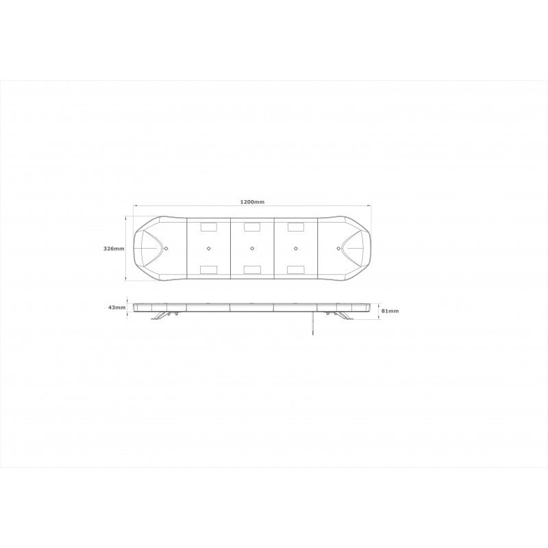 LED zwaaibalk - 120cm - ECE R65 R10 goedgekeurd - amber