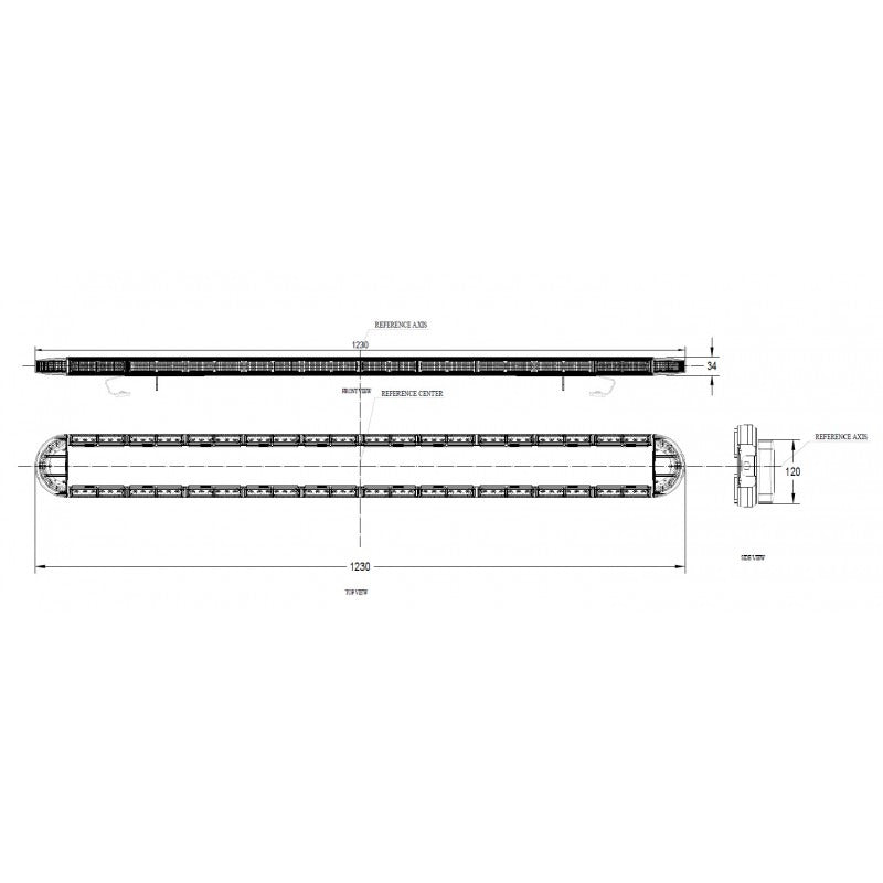 LED swing bar - 120cm - ECE R65 R10 + controller - Amber