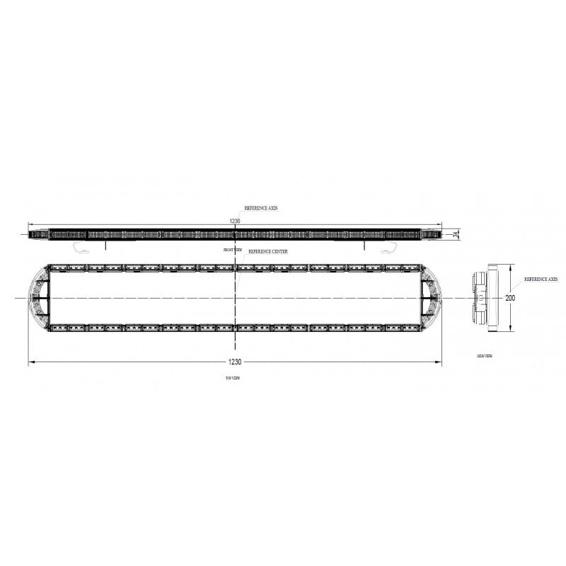 LED swing bar - 123 x 20cm - R65 R10 + controller - Amber