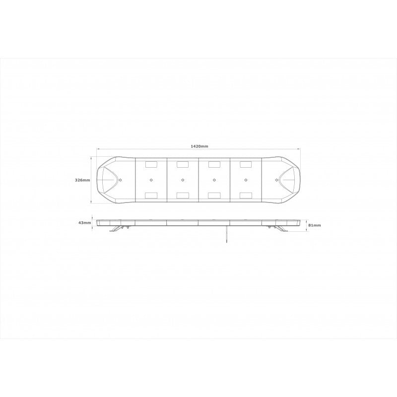 LED rotating beacon - 150cm - ECE R65 R10 approved - amber