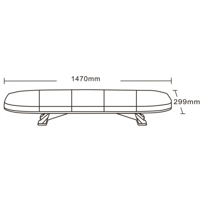 Rotating light ORANGE LED Light Bar XXL 147cm professional R65 R10 IP67