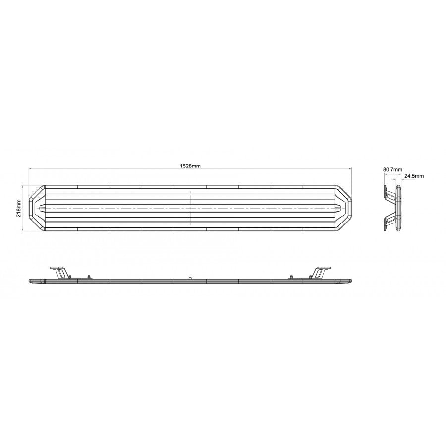 LED rotating beacon - 153cm - ECE R65 R10 - Amber - Includes controller