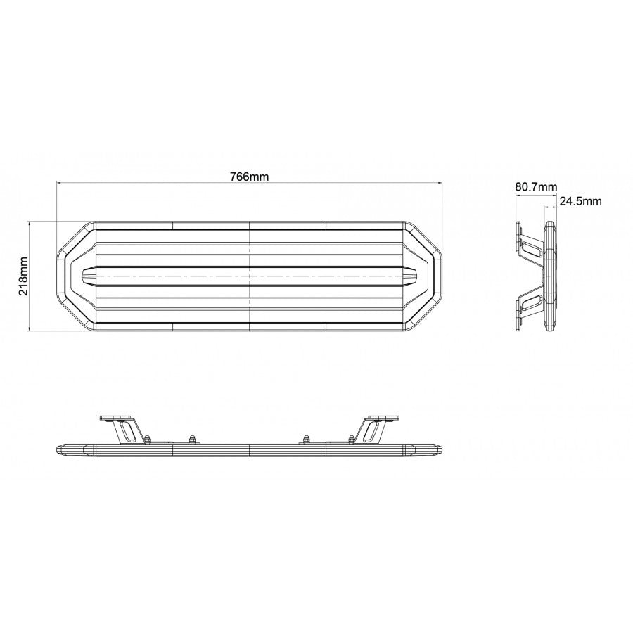 LED rotating beacon - 77cm - ECE R65 R10 - Amber - Includes controller