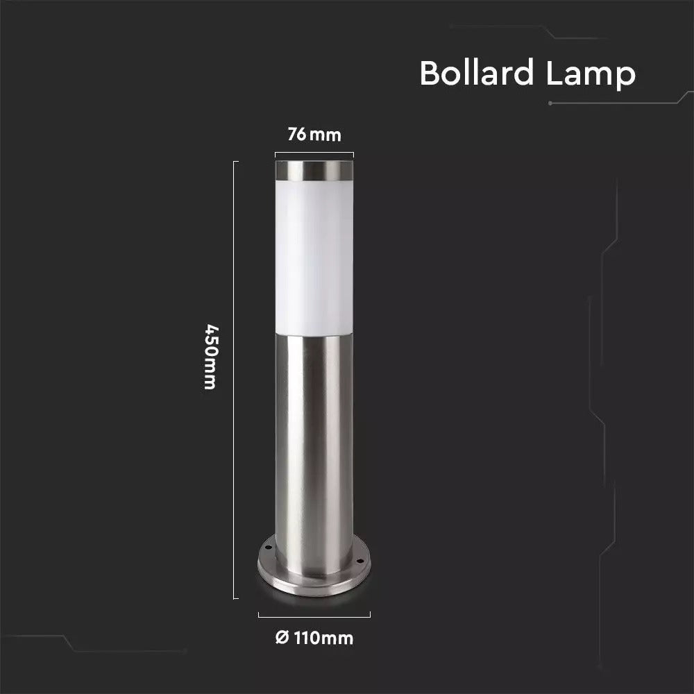 LED outdoor lamp - 45cm - stainless steel pillar - BOLLARD E27