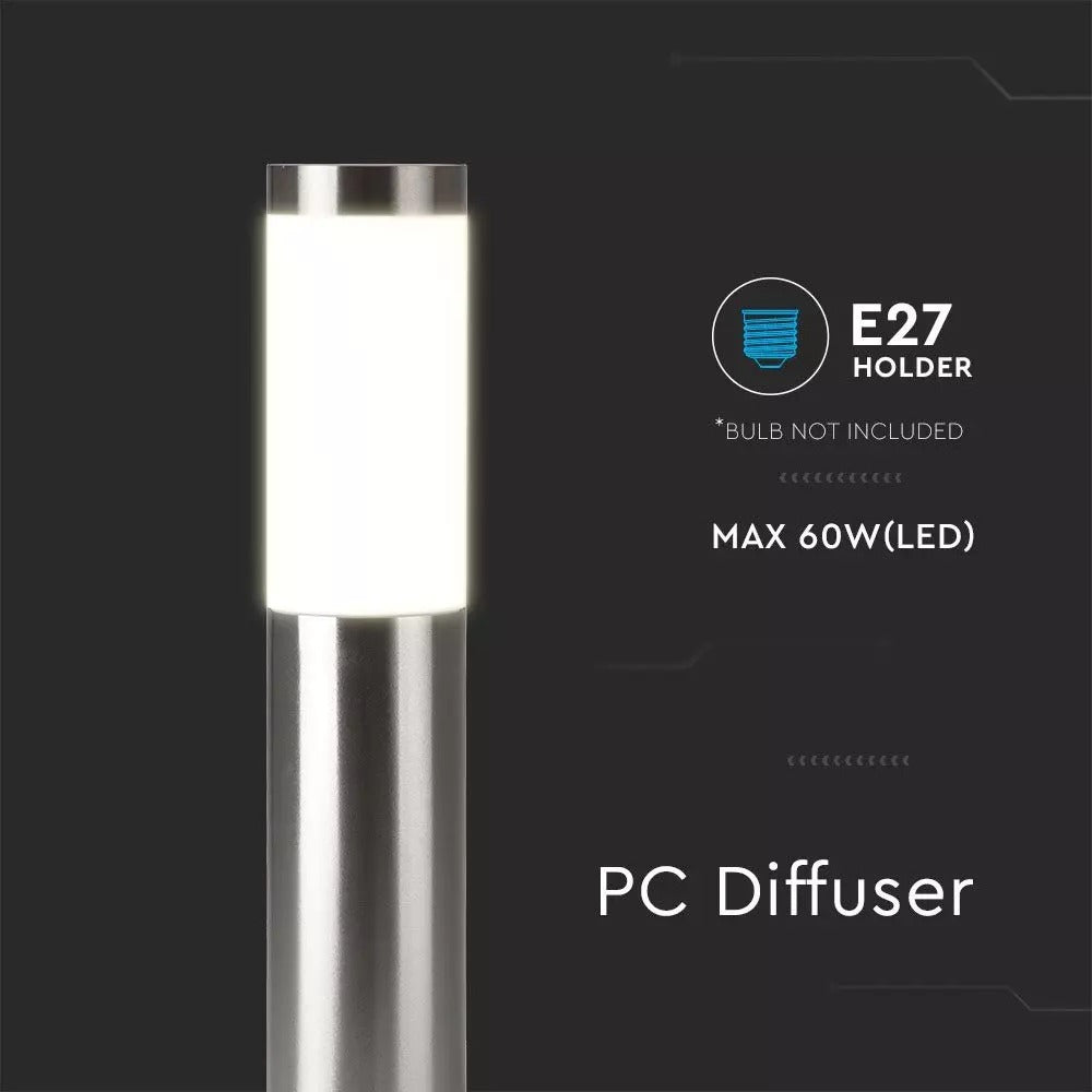 LED outdoor lamp - 45cm - stainless steel pillar - BOLLARD E27