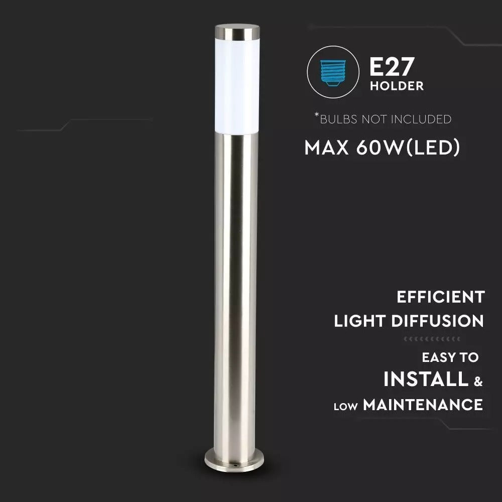 Lampe extérieure LED - 80 cm - Borne en acier inoxydable - E27
