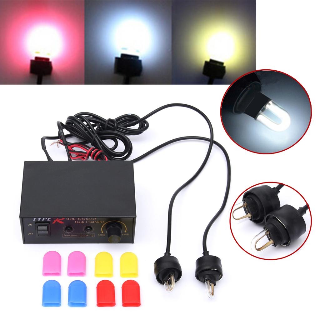 Xenon flasher set - 4 pieces - 12V - 4 colors