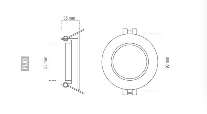 Recessed spotlight GU10 - Plastic - Fixed fixture round