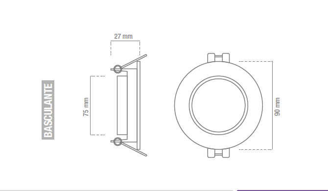 Recessed spotlight GU10 - Plastic - Round fixture - Adjustable
