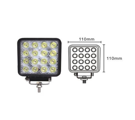 Projecteur LED - 16 x 3 watts - éclairage avant - BLANC - TOUT-TERRAIN