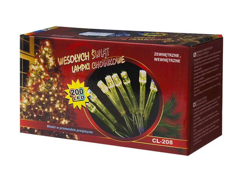 Guirlande lumineuse de Noël blanc chaud 15 mètres 200 LED - 8 réglages