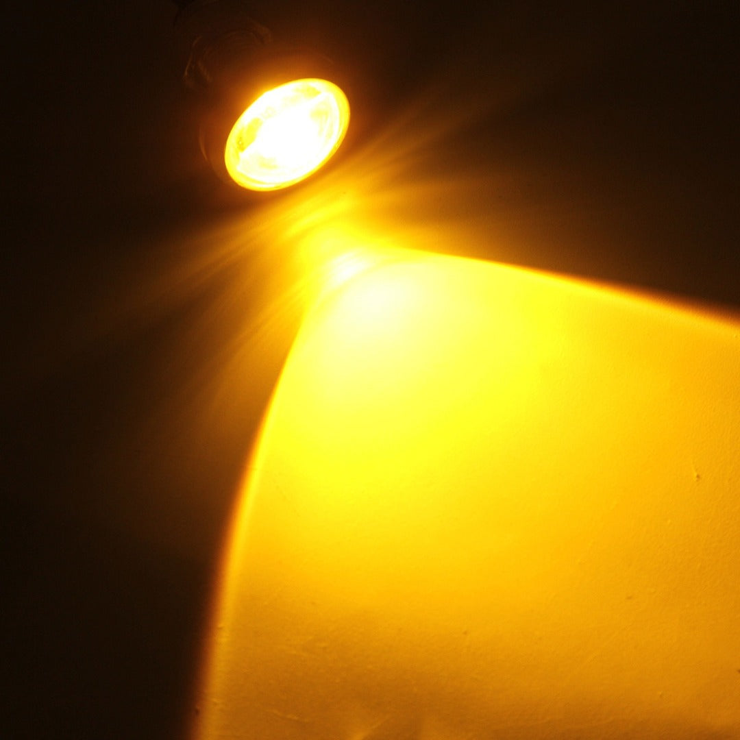 LED 23 mm - Œil d'aigle - Orange - Étanche - Boîtier argenté