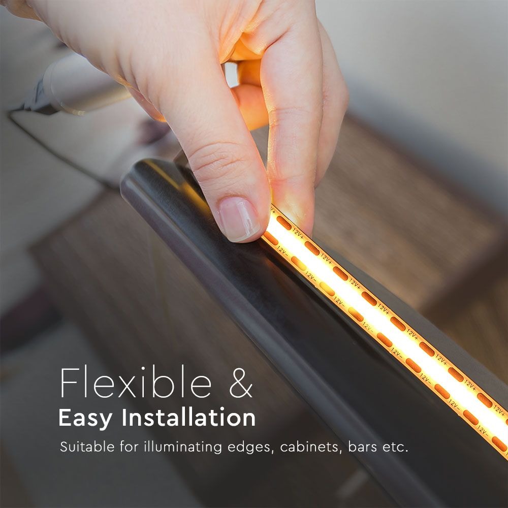 5 meters warm white LED strip - 280 LEDs - 24 Volt - 50 watt - COB