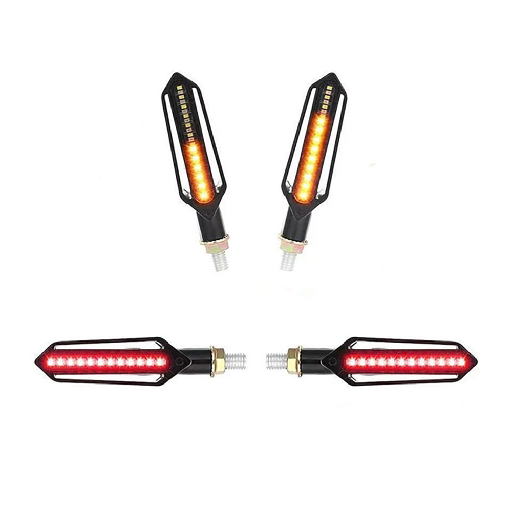Dynamic motorcycle turn signals + brake lights - 24 LEDs - 2 pieces