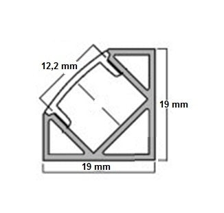 LED Profiel 3 meter - 45 graden