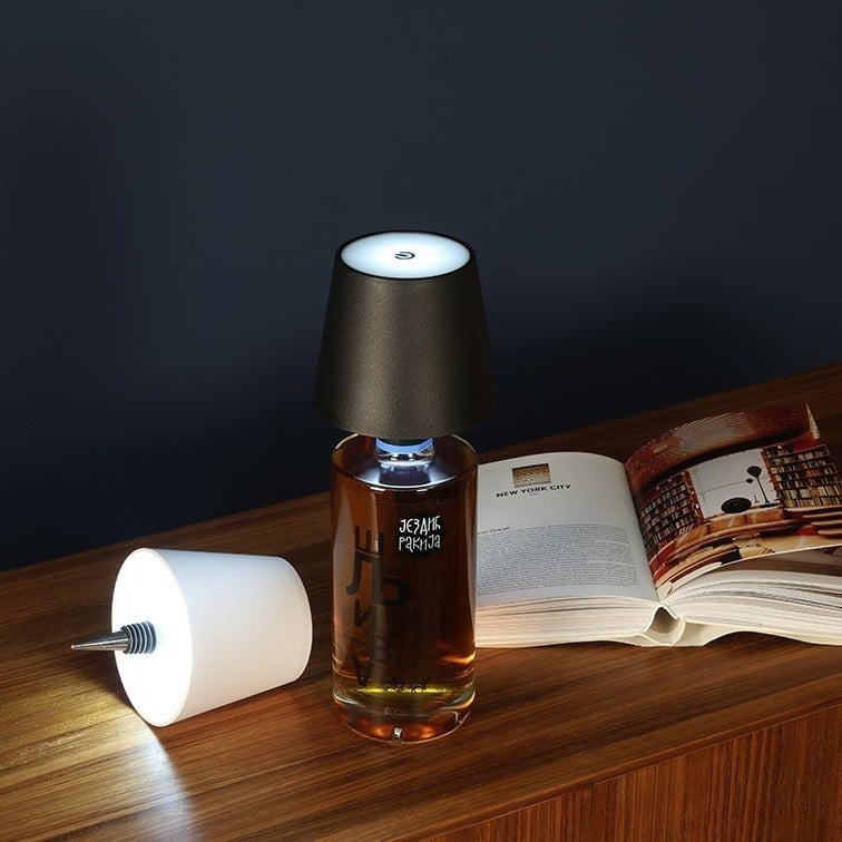 Draadloze tafellamp – Touch bediening – 3 lichtkleuren – USB-C oplaadbaar - Zwart