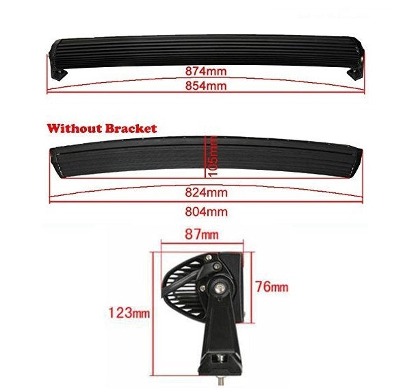 CURVED LED bar - 180W - 90cm - 4x4 offroad - 60 LED - WHITE 6000K