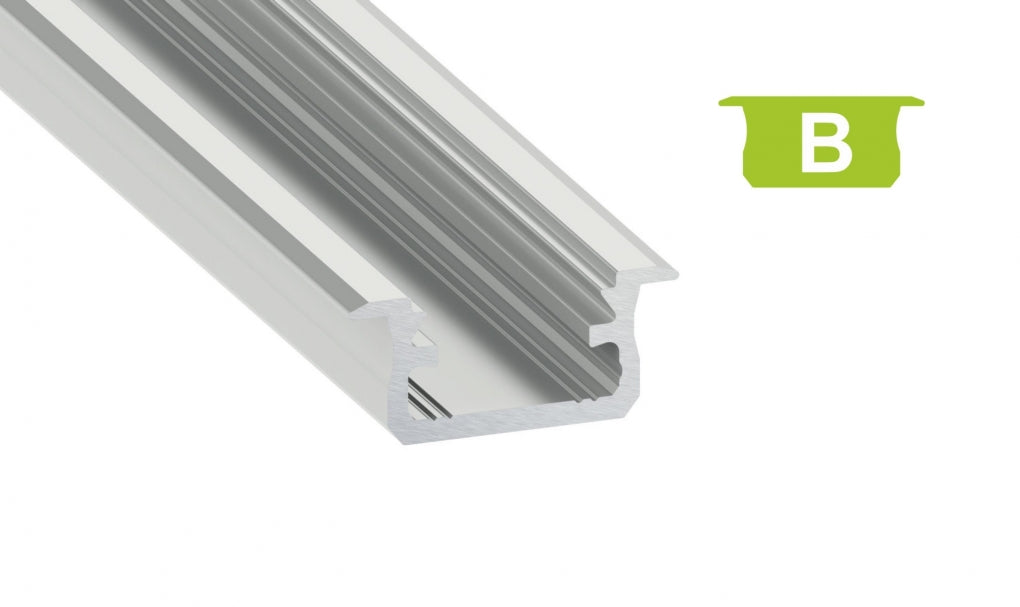 Profilé LED 1 mètre - Encastré 9,3 mm DESIGN B - NOIR