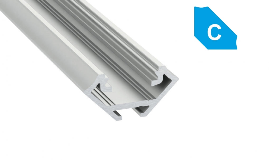 LED Profiel 1 meter - 23mm HOEK DESIGN C - WIT
