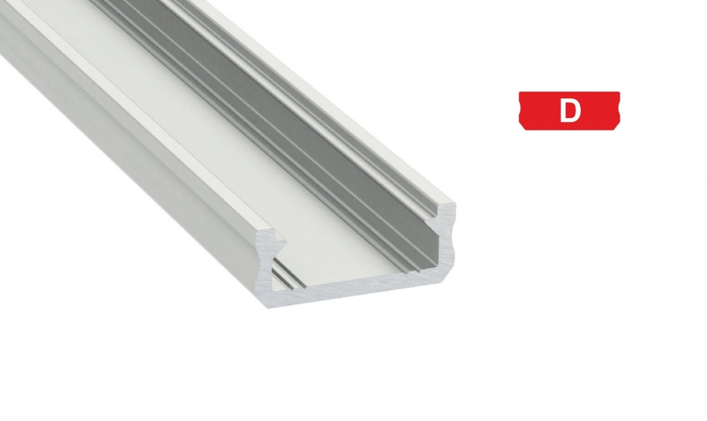LED Profiel 2 meter - 6.3x16mm DESIGN D - ZWART