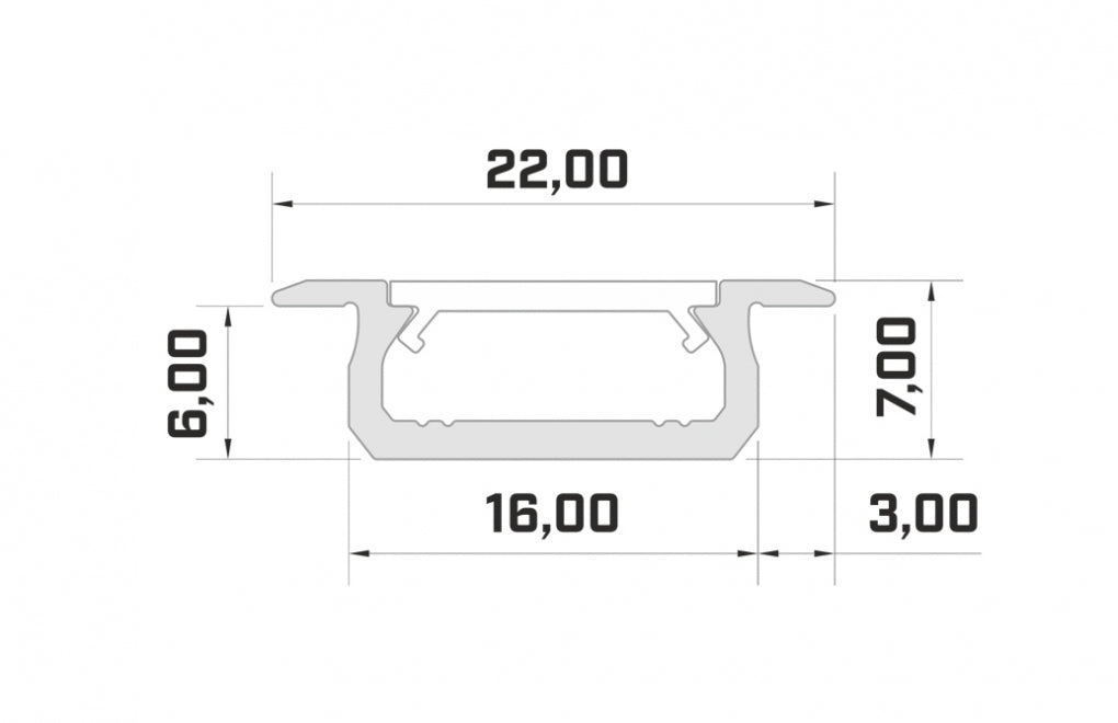 Profilé LED 1 mètre - Encastré 7 mm DESIGN Z - NOIR