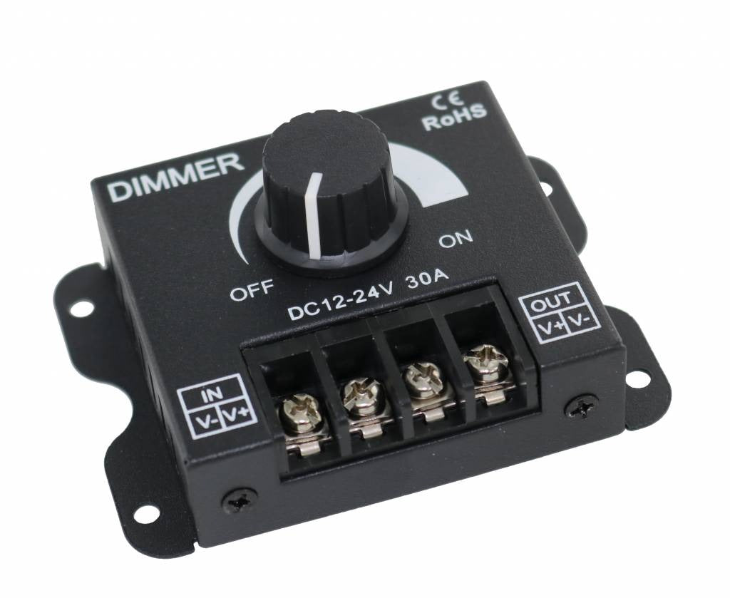 LED dimmer - With rotary knob - 12 to 24 Volt - 30A