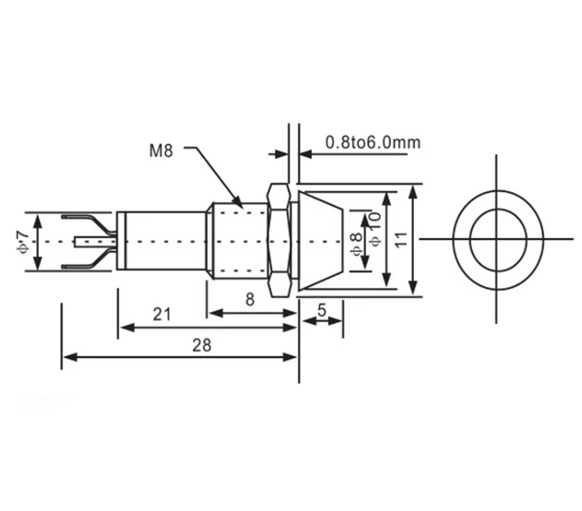 Mini LED spotlight - Green - 10mm - 12/24V
