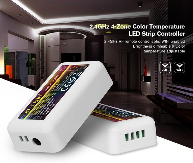 4-zone Single Color+CCT LED strip touch RF receiver FUT035