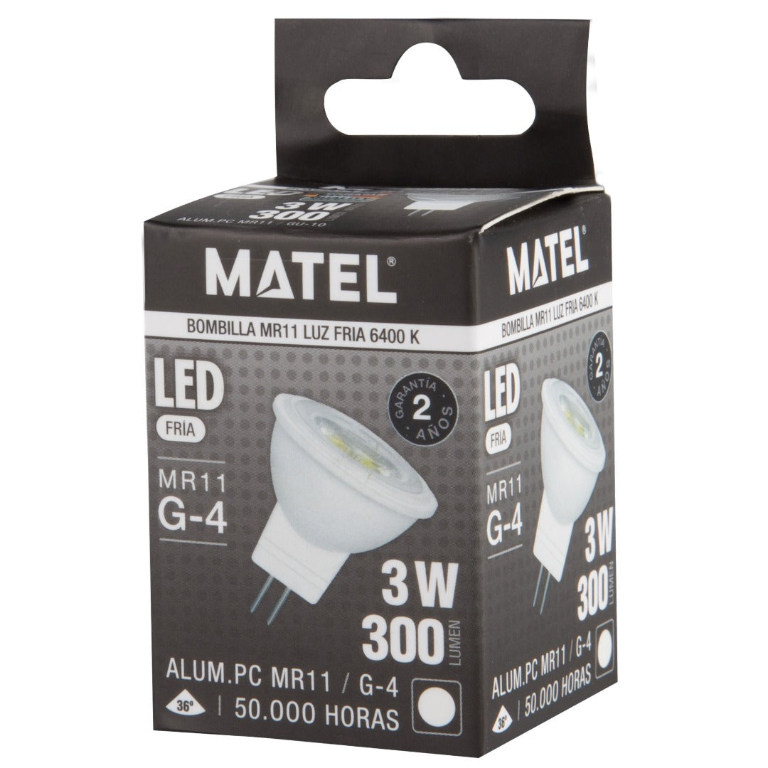 Spot LED G4 - 3 W - blanc froid - 300 lumens