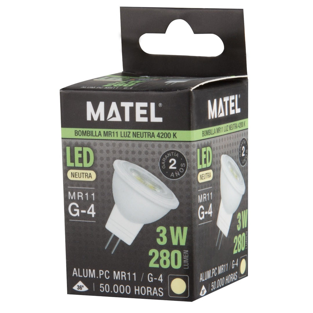 Spot LED G4 - 3 W - blanc neutre - 280 lumens