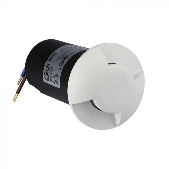 Ground spot 2-sided - white version - 12 Volt garden lighting - cool white - IP67