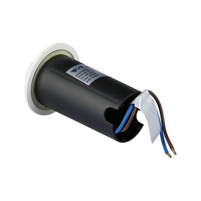 Ground spot 4 sides - white version - 12 Volt garden lighting - warm white - IP67