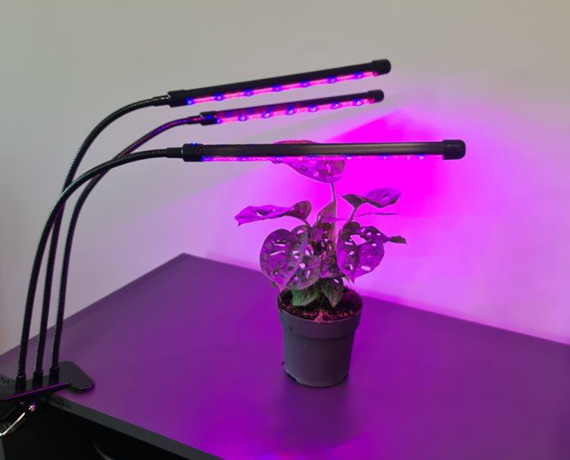 LED grow light - 3-way - Red/blue/purple - With controller and timer