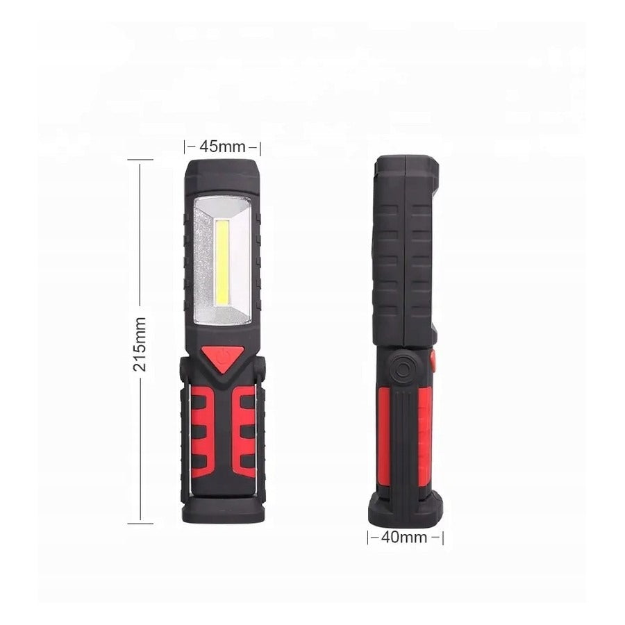 Magnetic LED flashlight - White + red - Battery operated