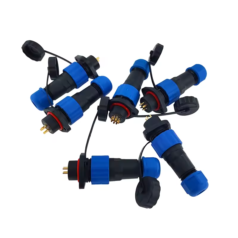 Male + chassis square base - 24V - waterdichte connector - 2 aderig - IP68