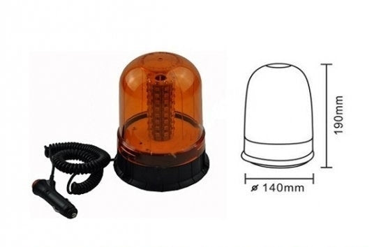 Balise rotative à LED - Homologuée E-Mark - R10 - Aimantée - Orange