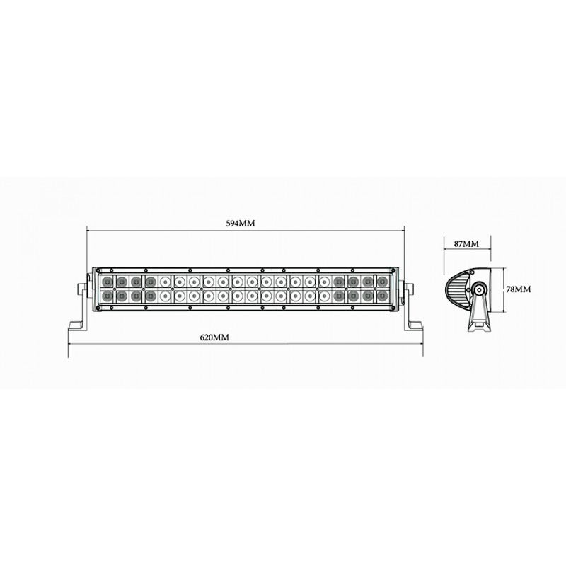 Barre LED - 120 W - Couleur camouflage - 62 cm