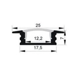 LED Profiel 3 meter - inbouw 7mm - plat model