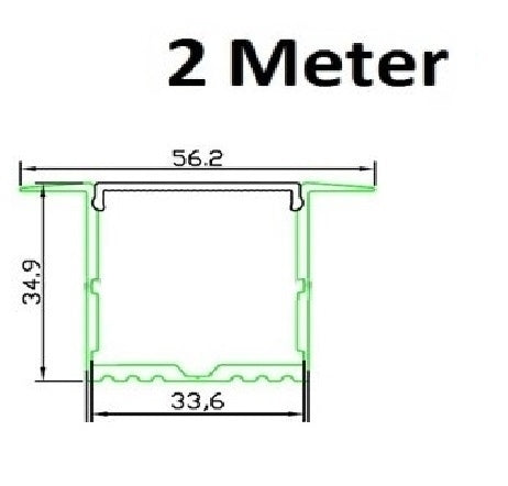 Profilé LED 2 mètres - 35 mm encastré XL