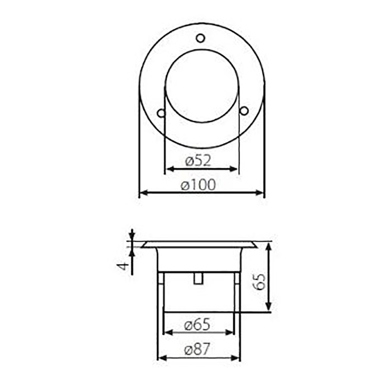 LED grondspot - 0.7W - 65mm - Koud wit - Inbouw - Rond