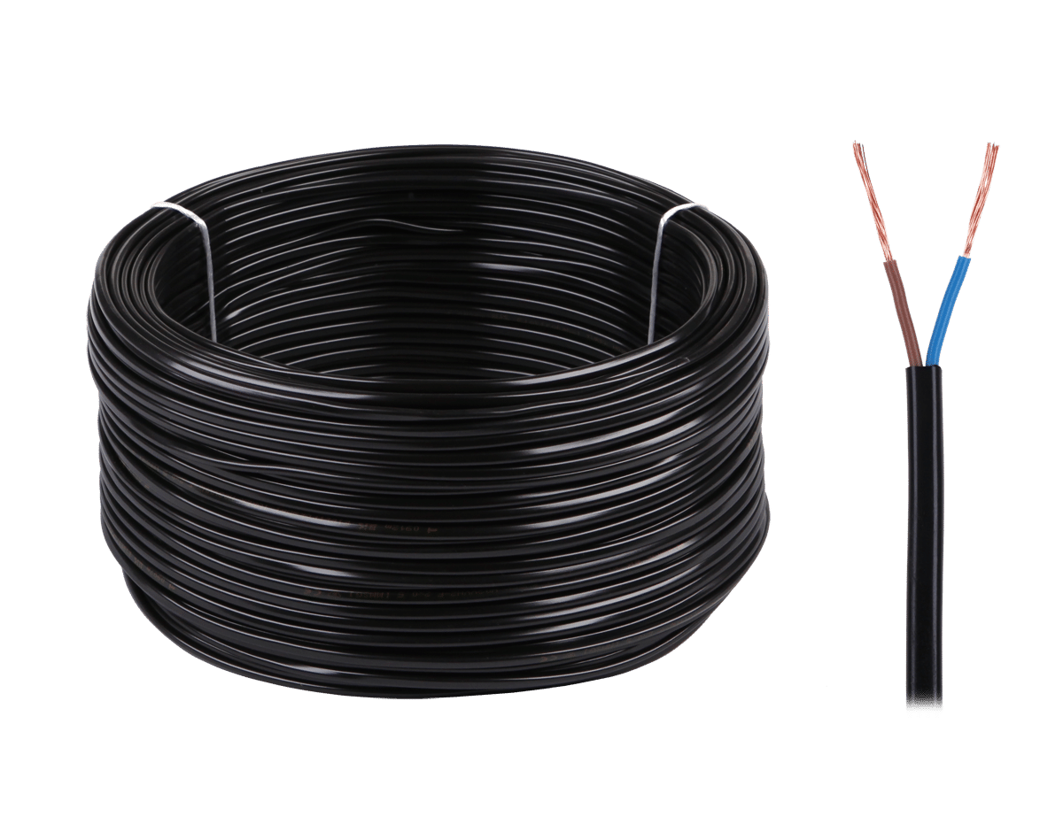 Câble d'alimentation plat - 2 x 0,75 mm² - H03VVH-F - 20 mètres