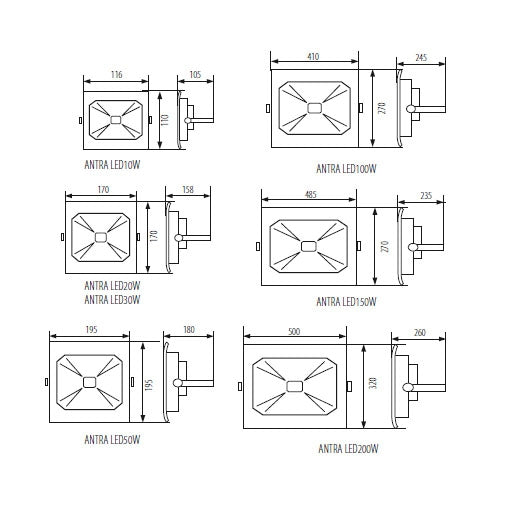 LED spotlight - 200W - 4000K - GREY - Kanlux