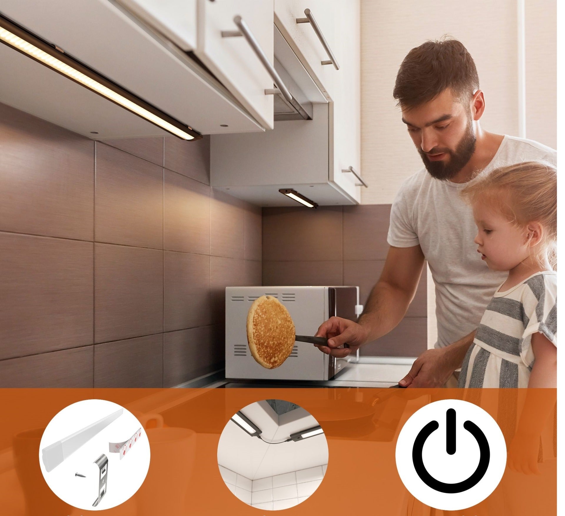 LED onderbouwverlichting - 30cm – dimbaar - zwart