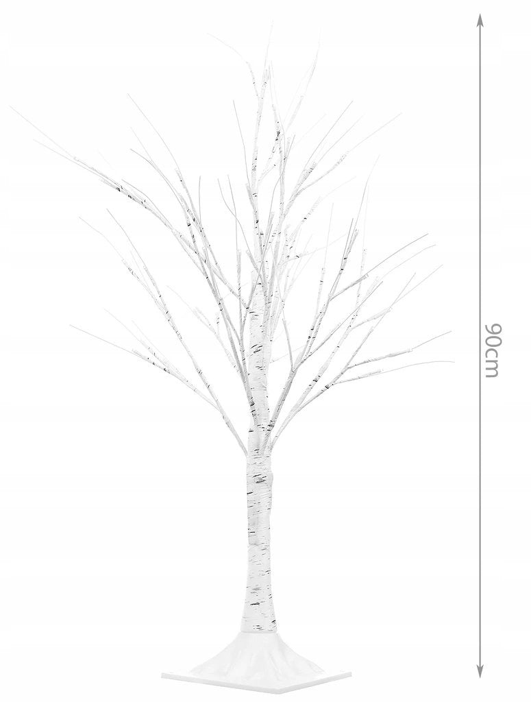Christmas tree with LED - 90cm - 60 LEDs - Warm white - White