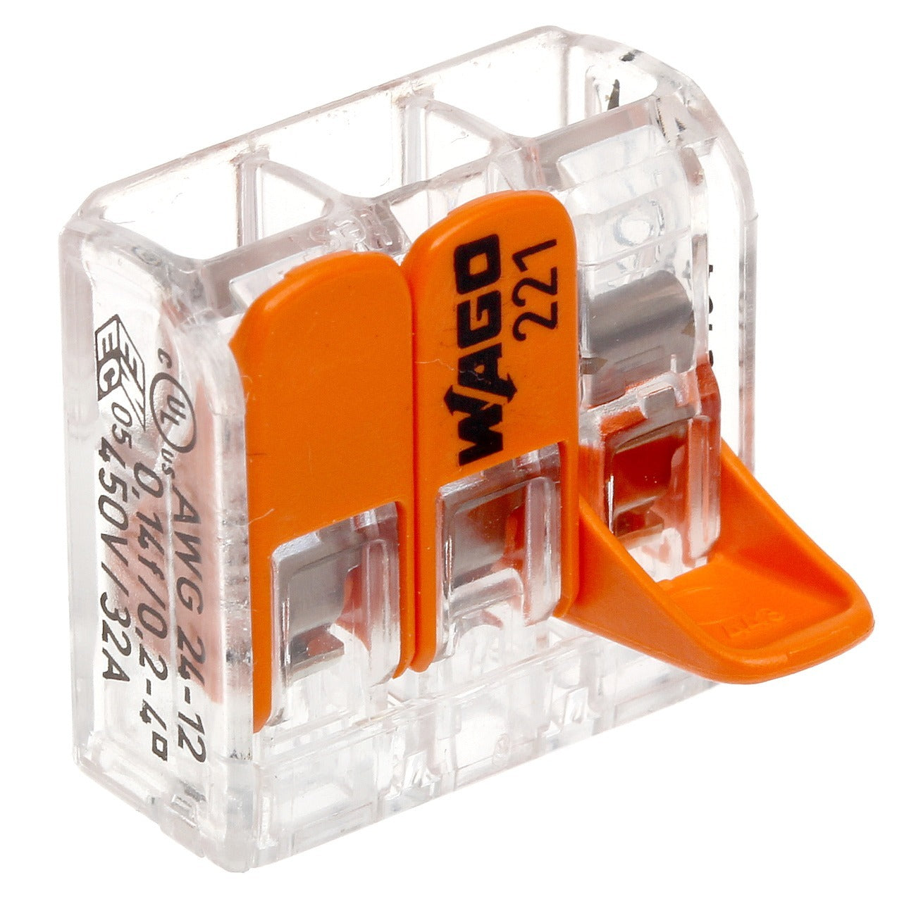 Wago connection terminal 3-way 0.2-4 mm² - Feed-through connector per piece