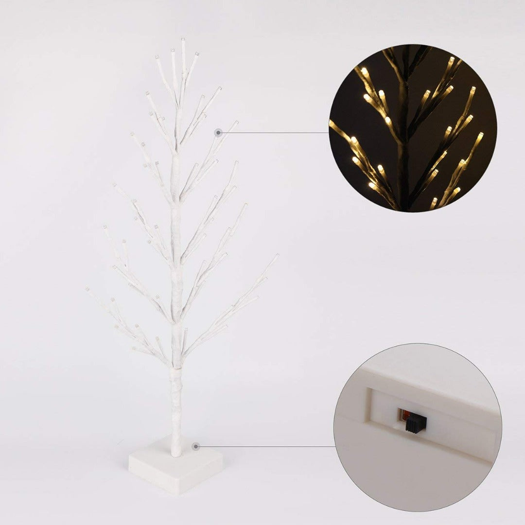 Christmas tree with LED - 60cm - 51 LED - Warm White - white