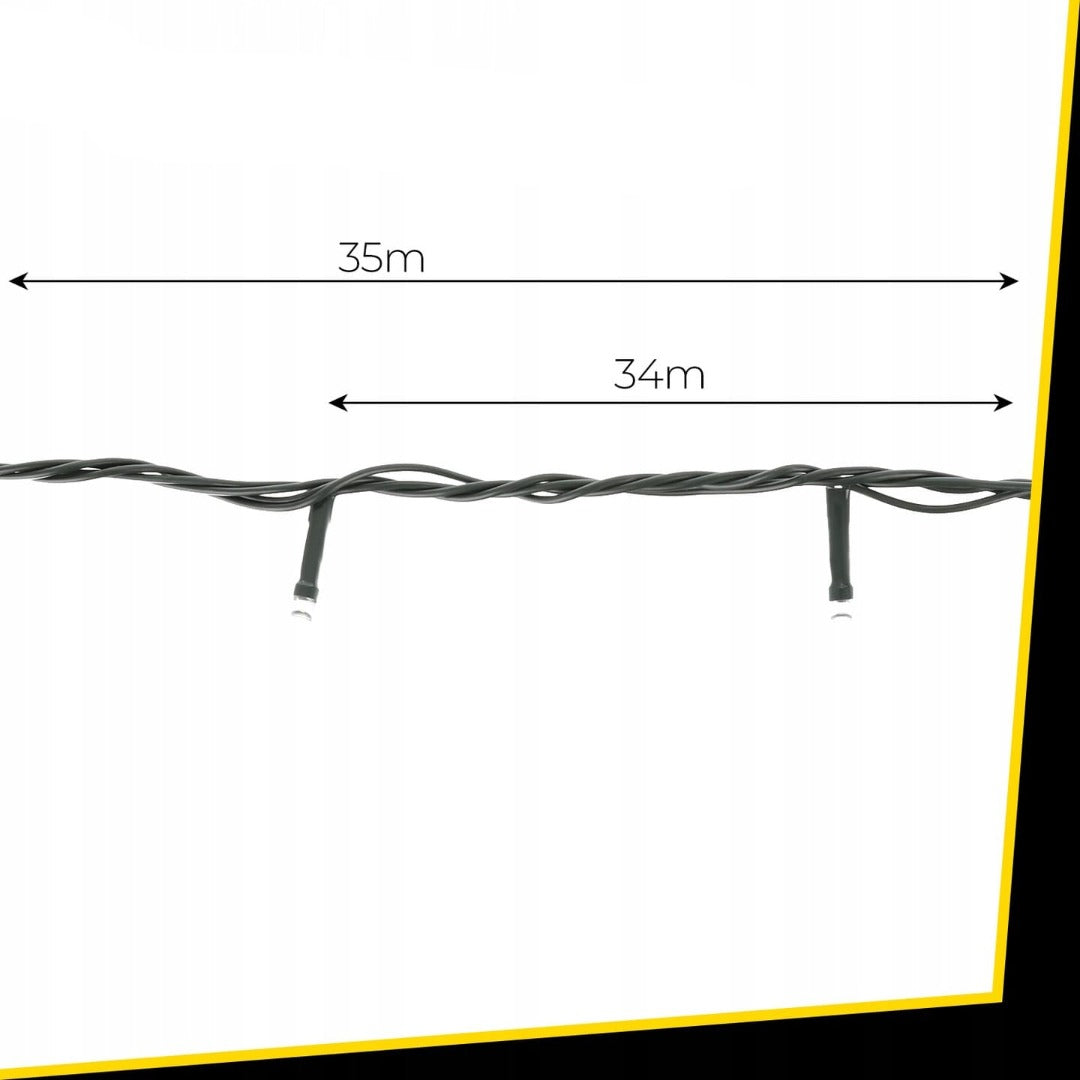 Kerstverlichting – 500 LED – Warm wit – 35 meter – 8 standen – IP44