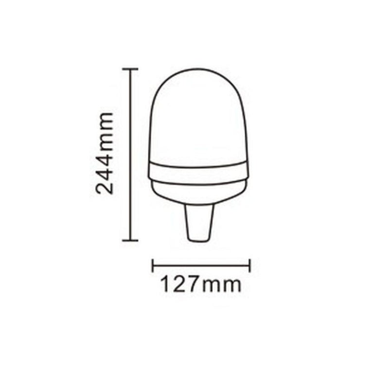 Feu clignotant orange pour toit - 18 LED - R10/R65 - Homologué CE - Fixation par support