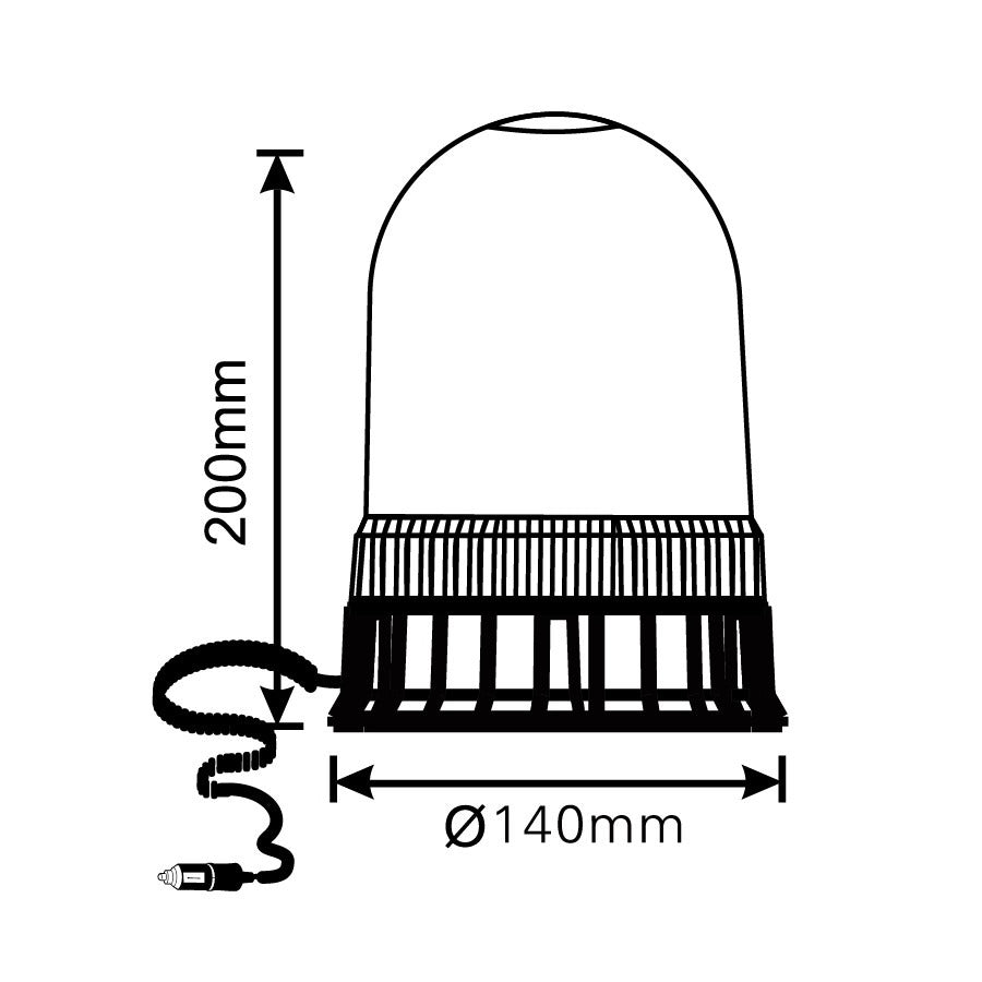ORANGE roof flashing light - 24 LED - R10/R65 - Magnet mounting