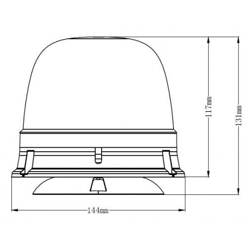 ORANGE roof flashing light - 12V/24V - 10 LEDs - R65/R10 - magnetic mounting